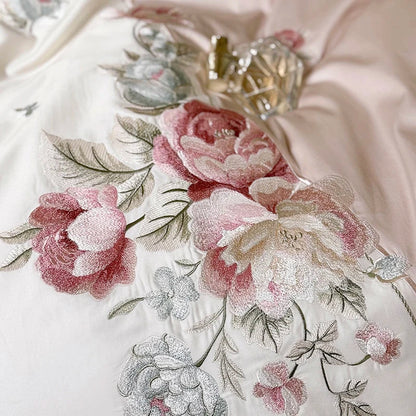 Decobites Floral Embroidered Princess Bedding Set - 1000TC Egyptian Cotton Luxe Collection