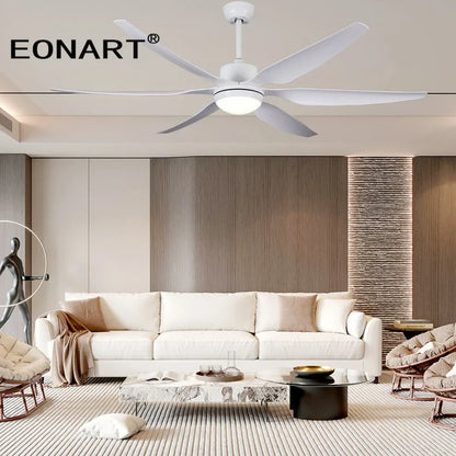 مروحة سقف DecorBites™ مقاس 66 بوصة مزودة بشفرات بلاستيكية وإضاءة LED وجهاز تحكم عن بعد