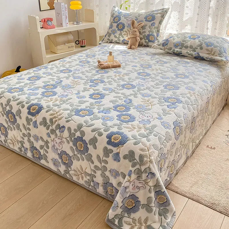 DecorBites™ Cartoon Flannel Blanket: Cozy All-Season Sofa Cover & Bed Sheet