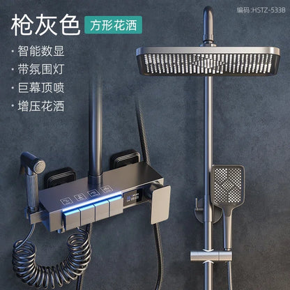 DecorBites™ Electric Sunflower Rainfall Showers System: Modern Hygienic Thermostat Set for Smart Bathrooms