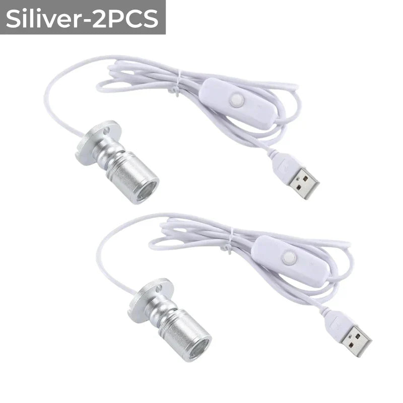 DecorBites™ LED Spotlight 1W/3W DC5V Cabinet Shelf Showcase Ceiling Lights Switch