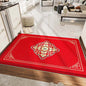 Decobites Red Tech Velvet Entrance Doormat: New Chinese Style, Anti-slip, Wear-resistant & Easy To Clean