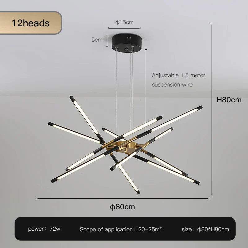 Decorbites™ Gold LED Deckenleuchter für Wohnzimmer Schlafzimmer Küche - Dimmbare Pendelleuchte