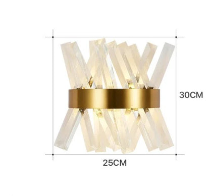 DecorBites™ Gold Crystal Glass Wall Sconce Light Fixture for Luxury Bedroom Decor