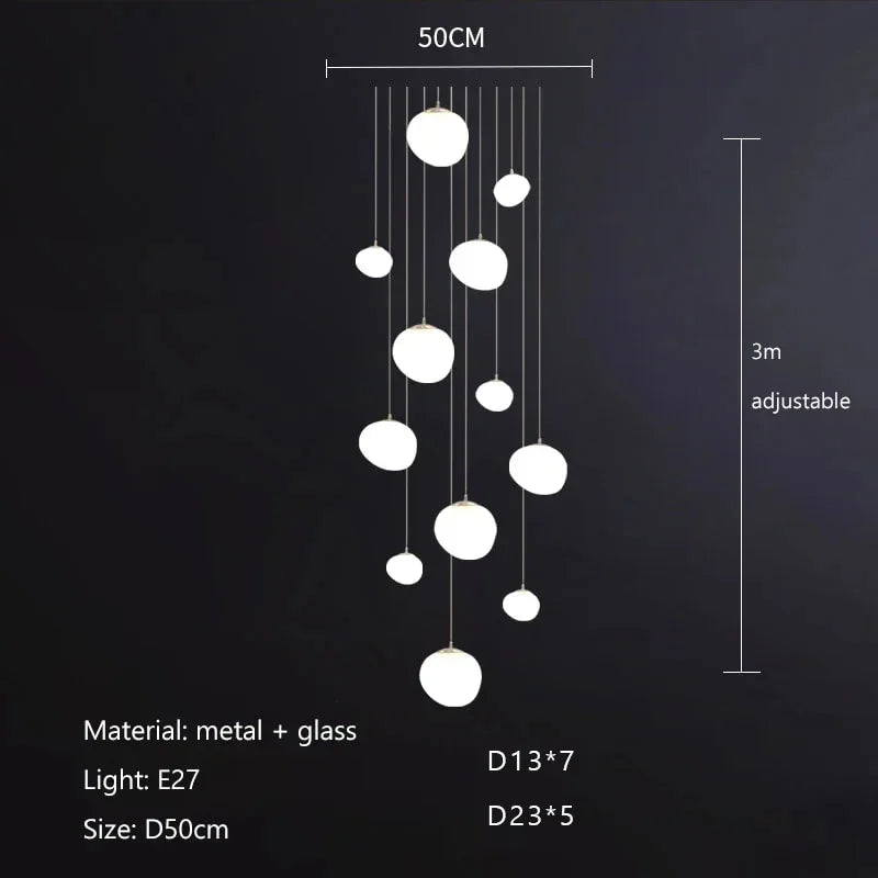 Lámpara colgante de cristal Gregg de DecorBites™, lámpara LED moderna para comedor, cocina o loft.