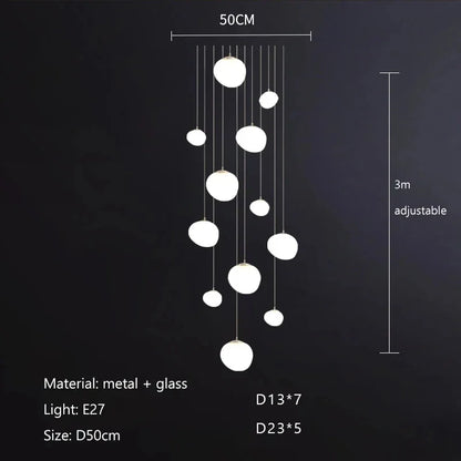 Lámpara colgante de cristal Gregg de DecorBites™, lámpara LED moderna para comedor, cocina o loft.
