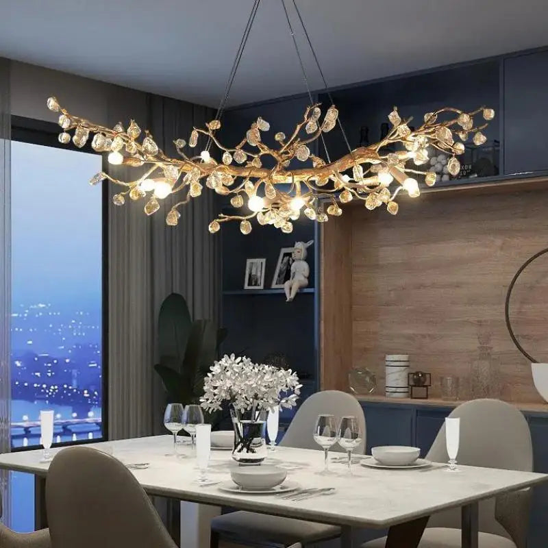 Glass Crystal Flower Chandelier