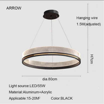 DecorBites™ Black/Gold LED Pendant Lights | Modern Design for Home Lighting Decoration