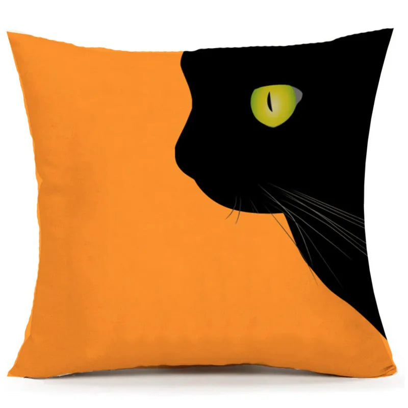 DecorBites™ Halloween Linen Cushion Cover for Living Room Decor and Sofa - Trick or Treat
