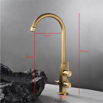 DecorBites™ Brass Outdoor Faucet with Double Function, Deck Mounted Tall Antique Garden Tap