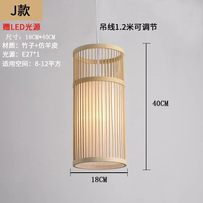 DecorBites™ Bamboo Ceiling Chandelier for Home Garden Restaurant Bedroom Study Decoration Lamps