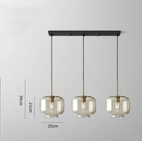 DecorBites™ Industrial Retro LED Glass Pendant Light Chandelier for Kitchen Restaurant