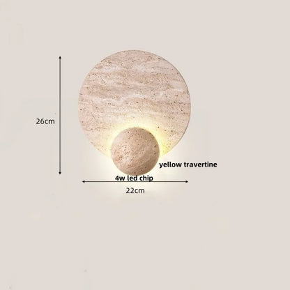 DecorBites™ LED Travertine Wall Light - Natural Yellow Ambiance for Aisle, Study, Porch