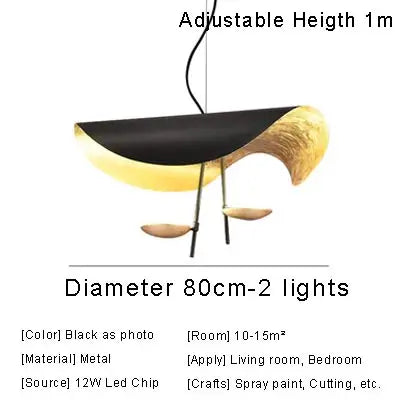 DecorBites™ Lederam Manta Pendant Lamp Flying Saucer Hat industrial retro design white black