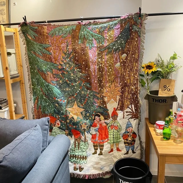 DecorBites™ Christmas Tree Knitted Throw Blanket