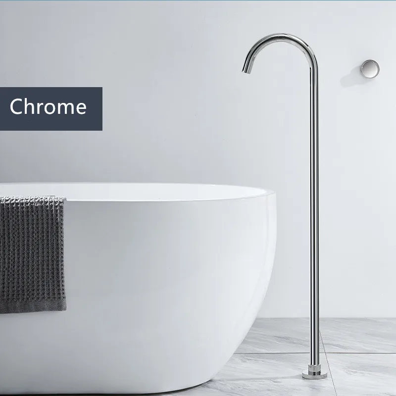 DecorBites™ Brushed Gold Black Floor Mounted Bathtub Shower Faucet