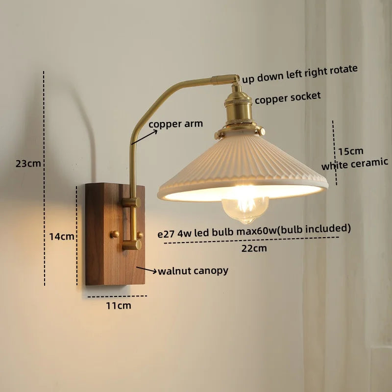 DecorBites™ Glass Copper LED Wall Lamp Modern Stair Light Fixtures applique murale