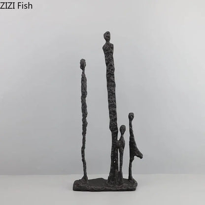 DecorBites™ Abstract Cast Iron Figure Sculpture Modern Home Decor Statue Craft