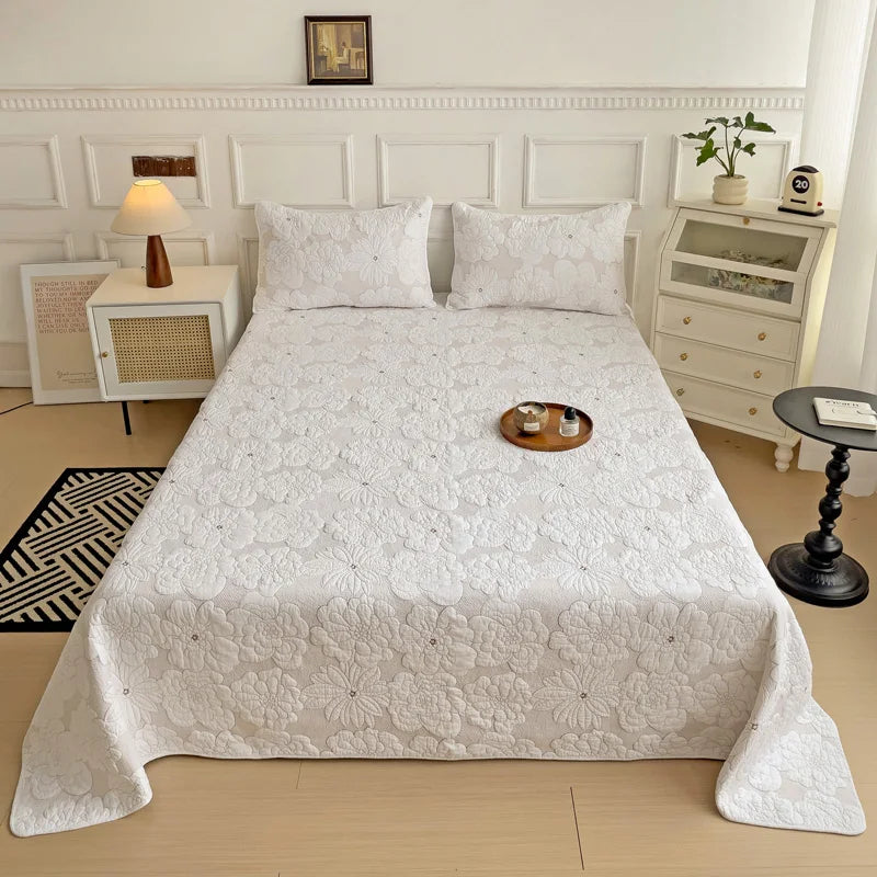 Decobites Cotton Quilted Embroidered Bedspread Set