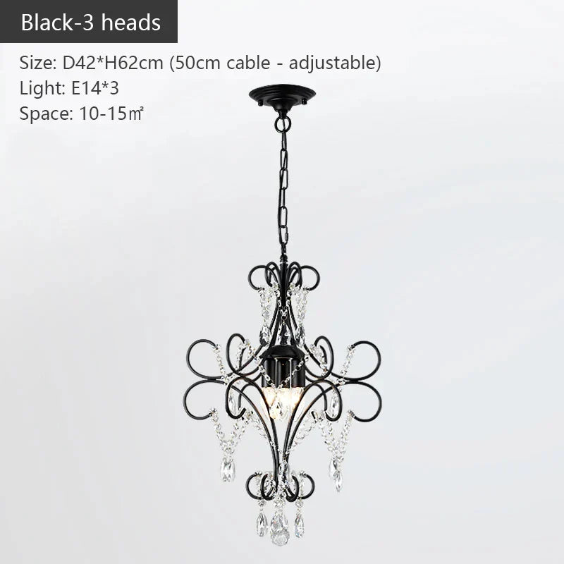 DecorBites™ Iron Crystal Chandelier: Modern Industrial Luxury for Home Lighting