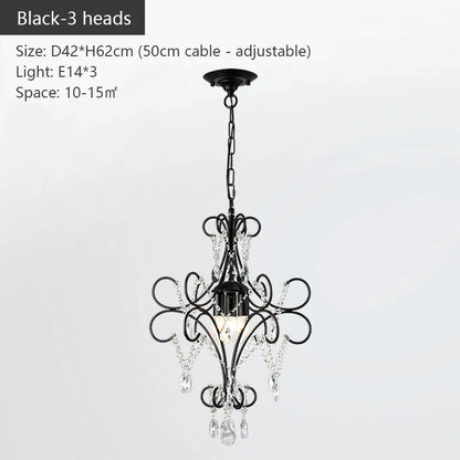 DecorBites™ Iron Crystal Chandelier: Modern Luxury Industrial Style for Home Living/Dining Room