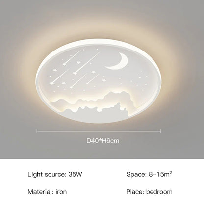 DecorBites™ Children's Room Starry Chandelier Ring Lamp in Blue White Gold