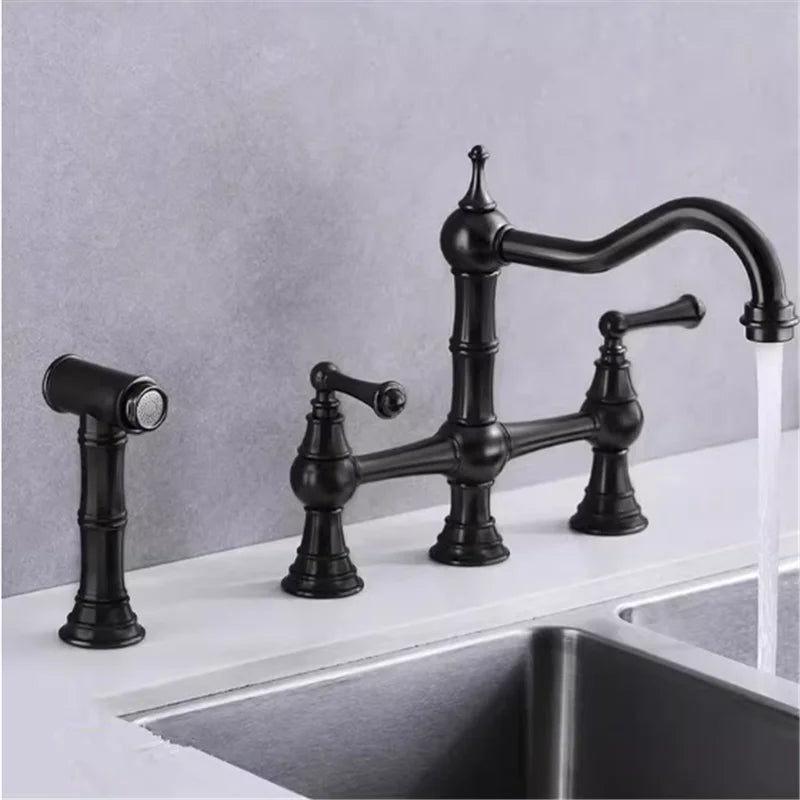 Grifo de cocina Decorbites™ de oro con ducha de mano y grifo de llenado de ollas