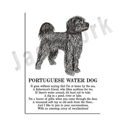 DecorBites™ Dog Breed Poetry Poster Collection: Vizsla, Pomeranian, Manchester Terrier, and More