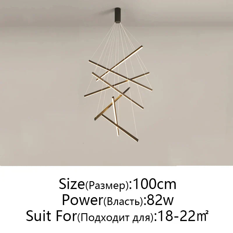 DecorBites™ LED Chandelier: Modern Luster Lighting for Stair Hall Bedroom Room Duplex Building