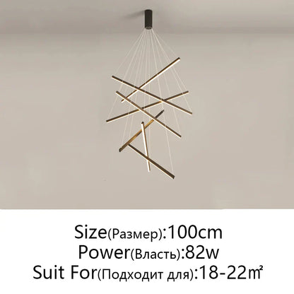 DecorBites™ LED Chandelier: Modern Luster Lighting for Stair Hall Bedroom Room Duplex Building