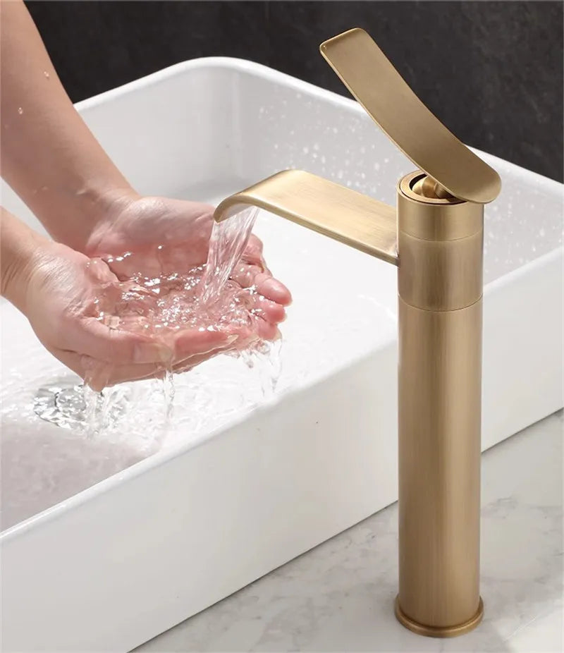 DecorBites™ Bronze Bathroom Sink Faucet Hot & Cold Brass Basin Mixer Water Tap