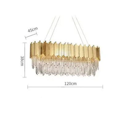 DecorBites™ Golden Crystal Ceiling Light for Modern Living Room and Dining Room