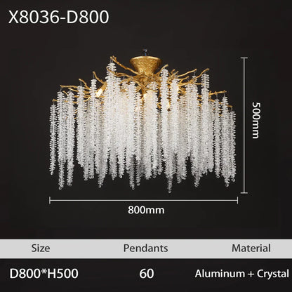 DecorBites™ Branch Crystal LED Ceiling Chandelier in Gold/Black for Dining Room Lobby