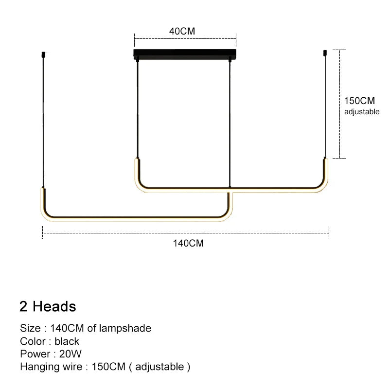 Lámpara colgante LED negra DecorBites™ para comedor, cocina o bar