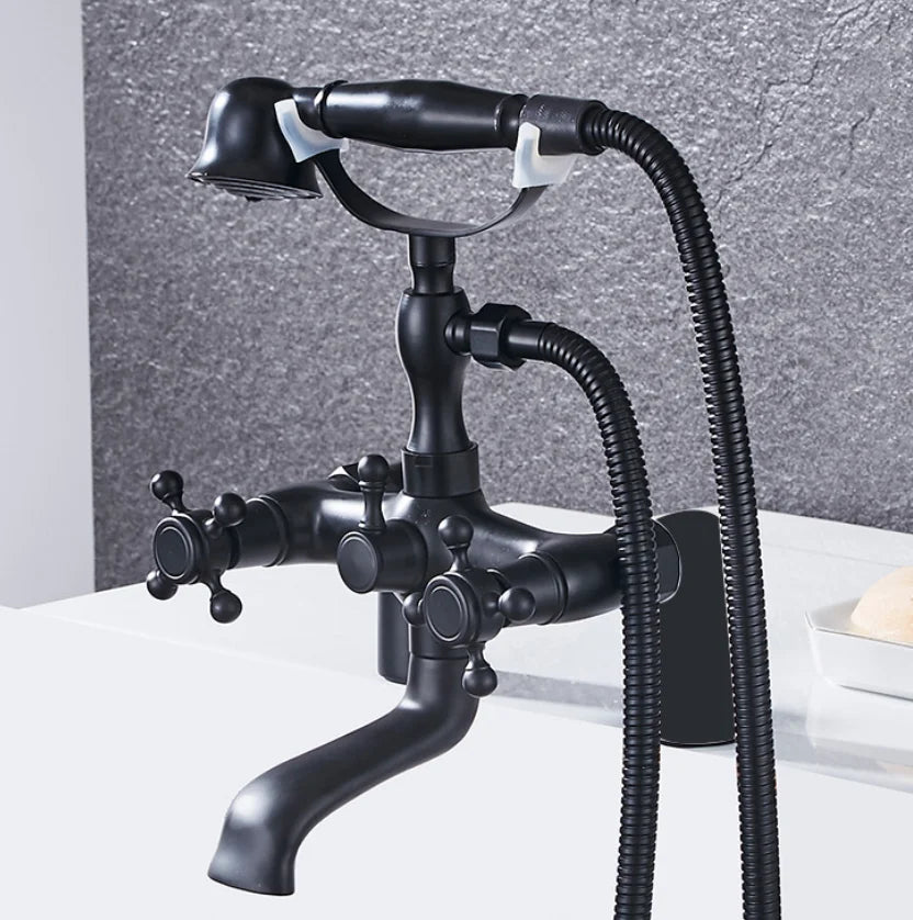 مجموعة خلاط حوض استحمام ودش من DecorBites™ من الكروم العتيق للحمام