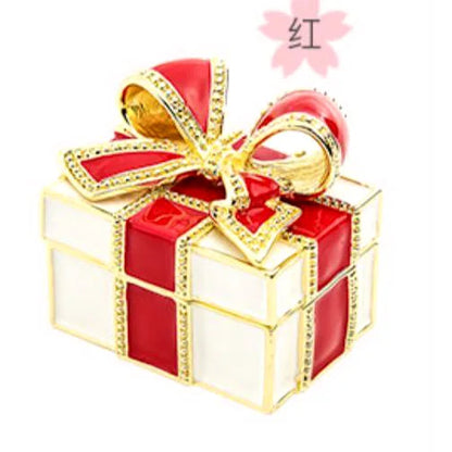 DecorBites™ Enamel Figurine Jewelry Trinket Box Wedding Gift Holder