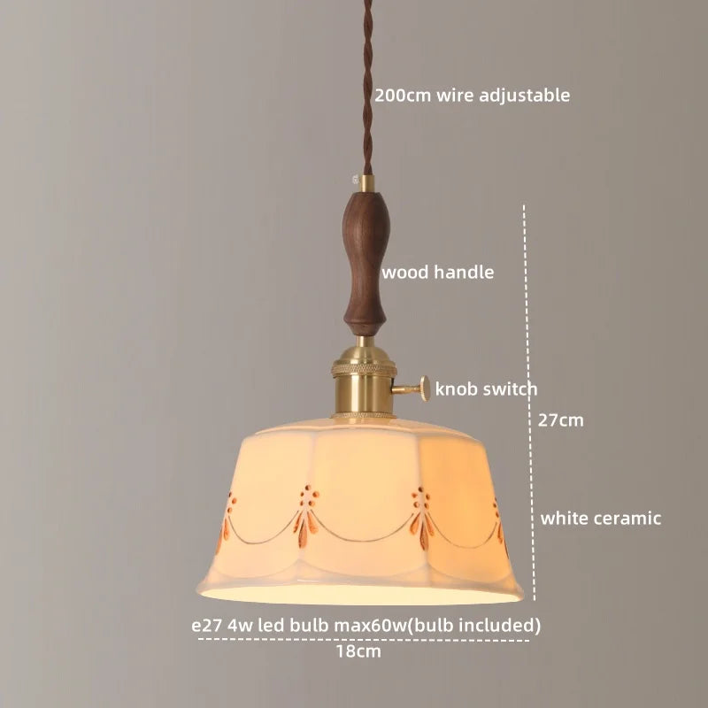 DecorBites™ Ceramic LED Pendant Lights: Japanese Style for Living Room, Bedroom, Dining Room