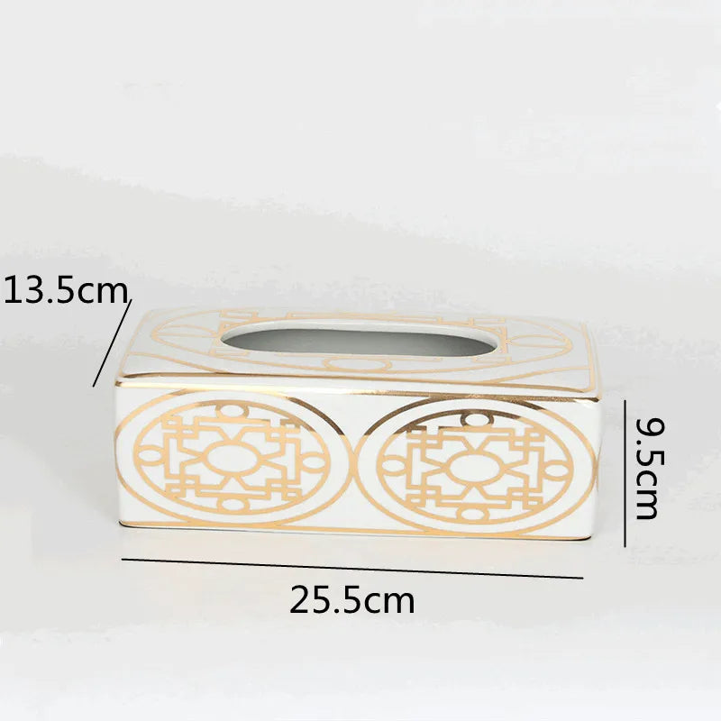 Decorbites™ Goldkorn-Keramik-Zylinder-Speichergefäß Vintage-Vase Taschentuchbox Ornamente