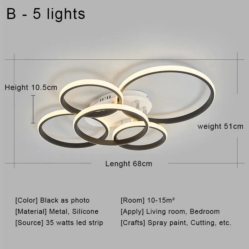 Decorbites™ LED-Deckenleuchter mit Fernbedienung für Wohnzimmer, Schlafzimmer, Küche, Lampe weiß