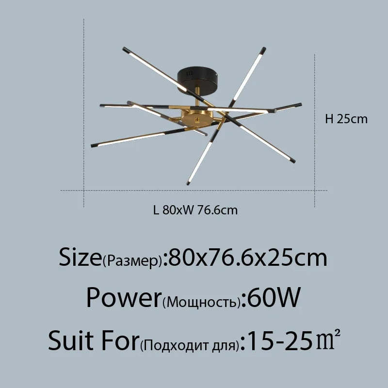 Lámpara de techo DecorBites™ de lino: Lámpara colgante negra y dorada para el hogar, la oficina o el restaurante.