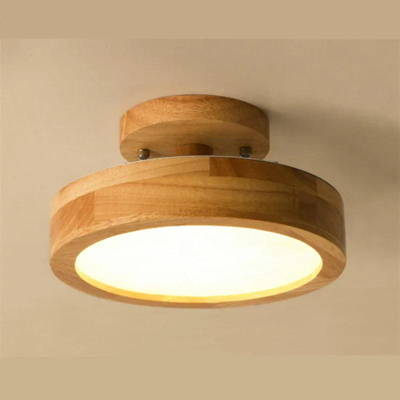 DecorBites™ Circular Wood Ceiling Lamp LED Lighting for Living Room, Bedroom, Hallway, and Bathroom