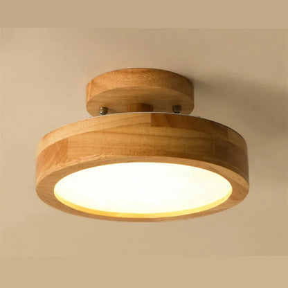 DecorBites™ Circular Wood Ceiling Lamp LED Lighting for Living Room, Bedroom, Hallway, and Bathroom