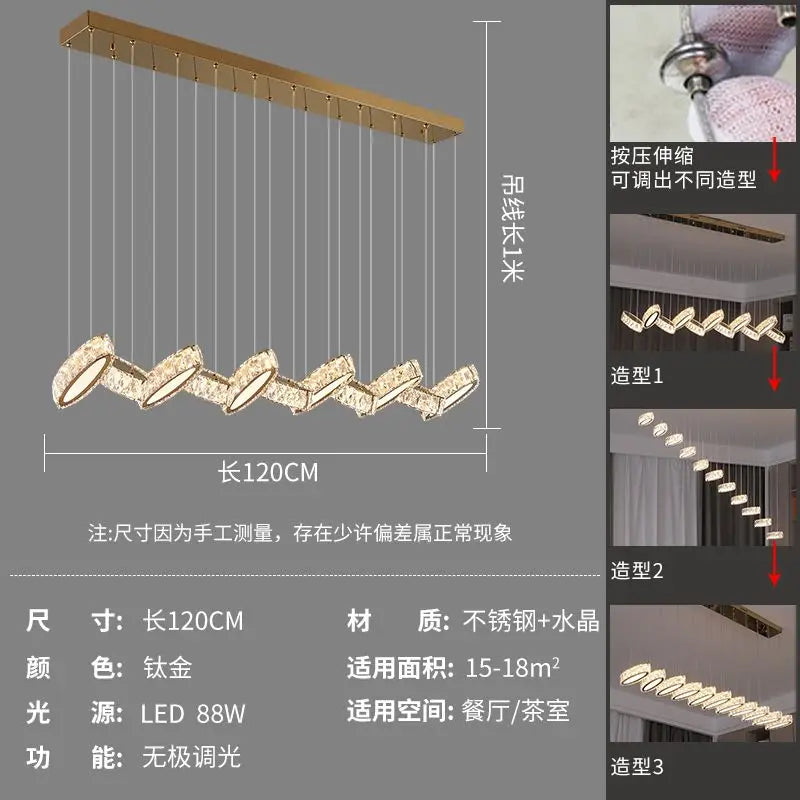 Lámpara colgante de cristal DecorBites™ para escalera, iluminación interior para sala de estar