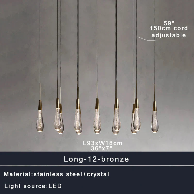 DecorBites™ Brass Crystal Ceiling Pendant Light Luxury Large Home Decor Fixture