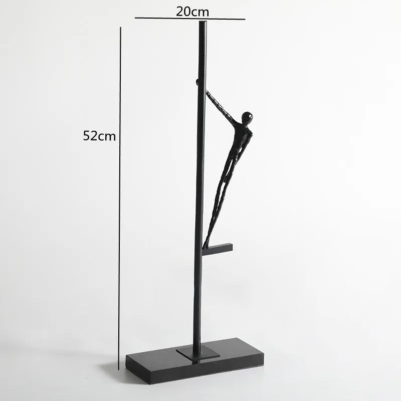 ديكوربايتس™ منحوتة رياضية معدنية سوداء لديكور منزلي أنيق