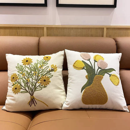 Funda de cojín bordada de lujo DecorBites™, fundas de almohada decorativas de primera calidad