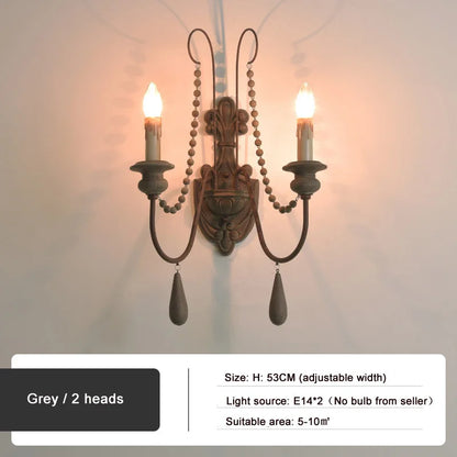 DecorBites™ مصباح حائط ريفي فرنسي لغرفة المعيشة وغرفة النوم بتصميم كلاسيكي