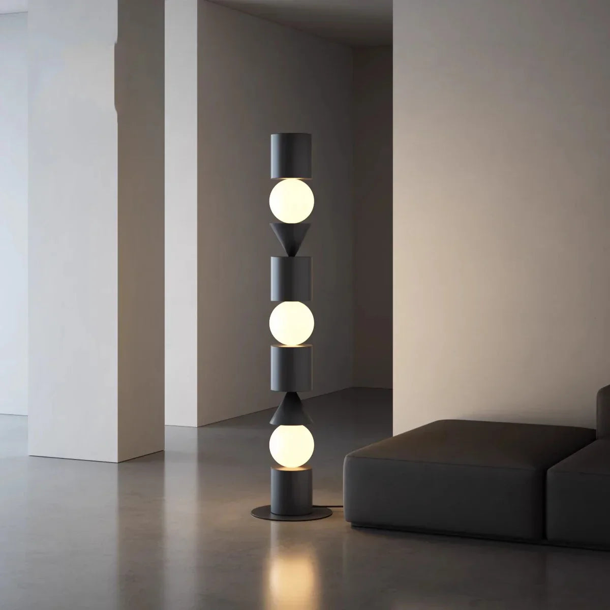 Lámpara de pie LED negra DecorBites™ para iluminación decorativa del hogar