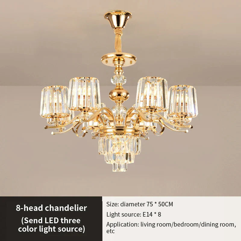 DecorBites™ Elegant Crystal Chandelier for Living and Dining Room Lighting