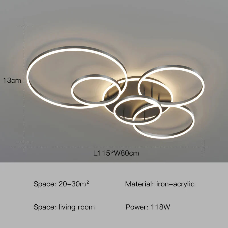 Decorbites™ Anillos de Lámpara de Techo LED de Araña Colgante - Iluminación Minimalista para el Hogar
